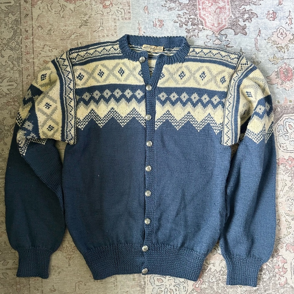 William Schmidt Handmade Norwegian Wool Sweater V… - image 1